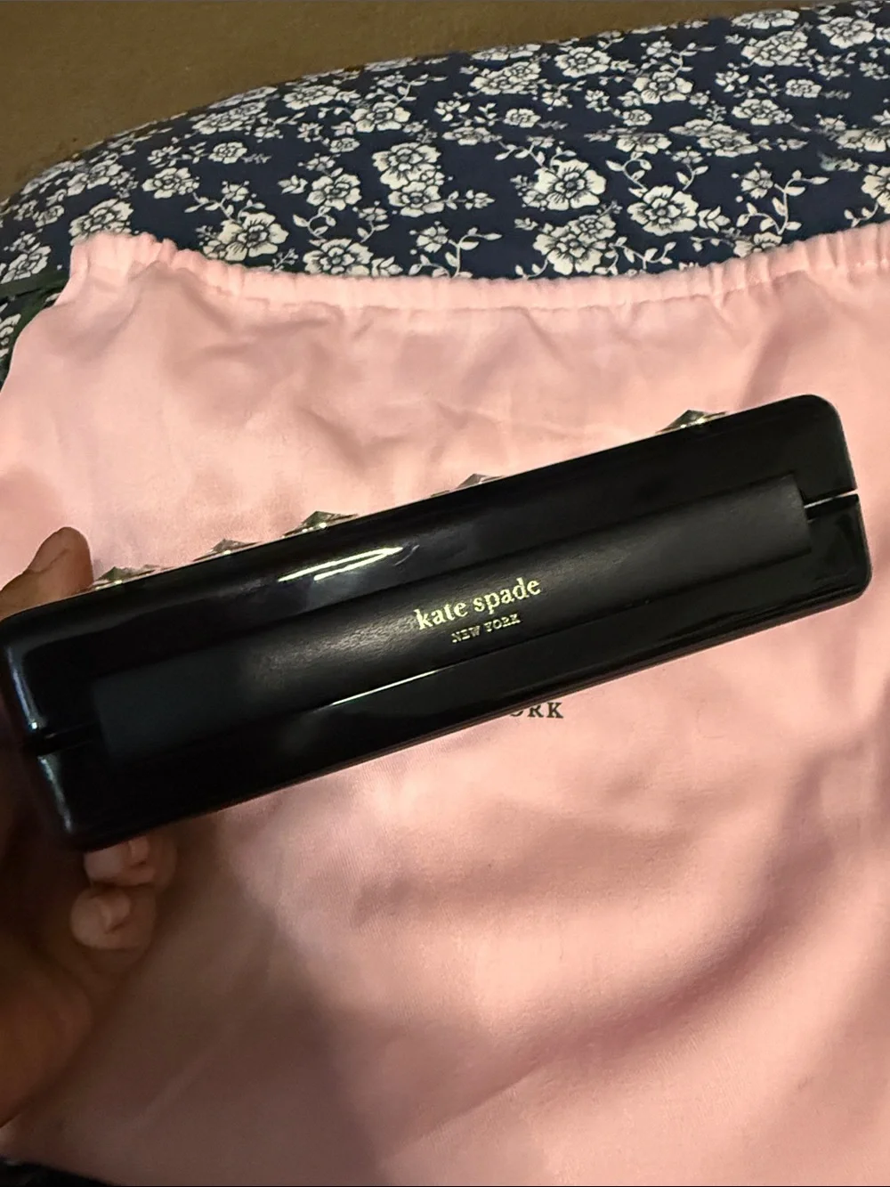 kate spade Black Crystal Domino Clutch